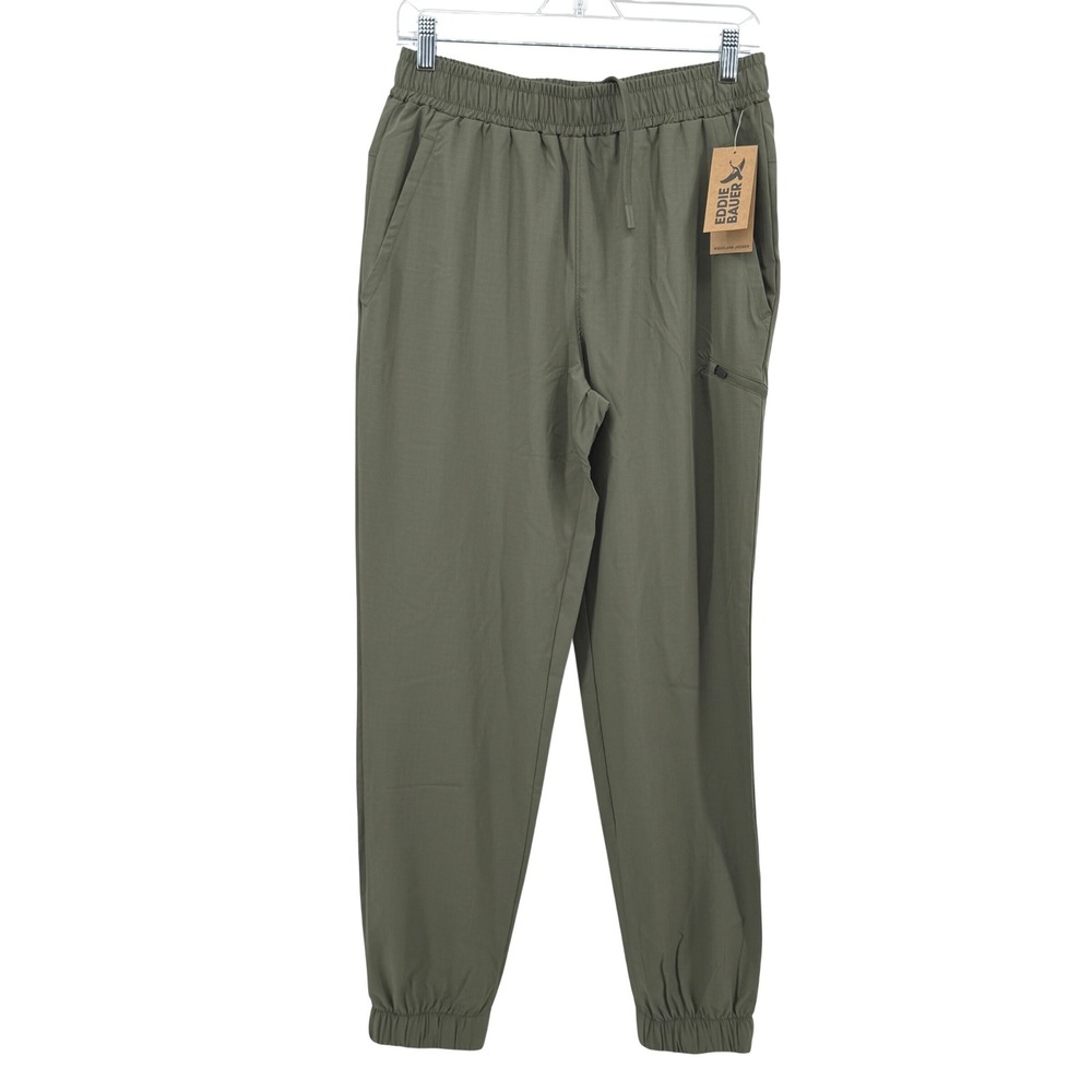 NEW Eddie Bauer Woodland Jogger Mens Small Beetle Green Ripstop Hiking Active